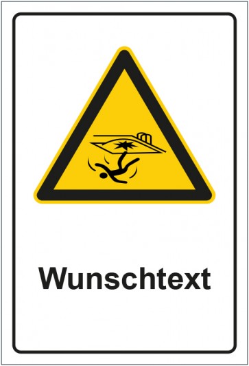 Schild Warnzeichen Warnung vor Einsturzgefahr mit WUNSCHTEXT
