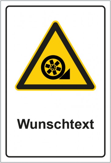Magnetschild Warnzeichen Hinweiszeichen Reifen gegen Wegrollen sichern mit WUNSCHTEXT