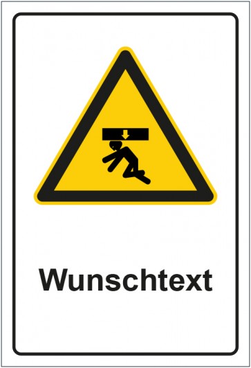 Magnetschild Warnzeichen Hinweiszeichen Geringe Deckenhöhe mit WUNSCHTEXT