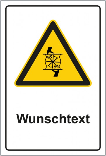 Aufkleber Warnzeichen Warnung vor drehendem Lüfterrad mit WUNSCHTEXT