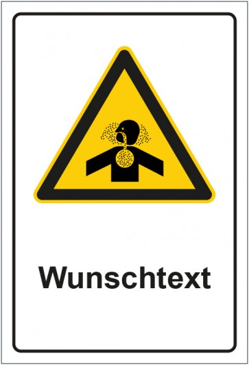 Schild Warnzeichen Warnung vor Erstickungsgefahr mit WUNSCHTEXT · selbstklebend