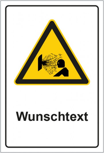 Aufkleber Warnzeichen Warnung vor explosiv austretenden Gasen mit WUNSCHTEXT
