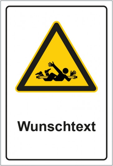 Schild Warnzeichen Hinweiszeichen Einzugsgefahr durch rotierende Wellen mit WUNSCHTEXT