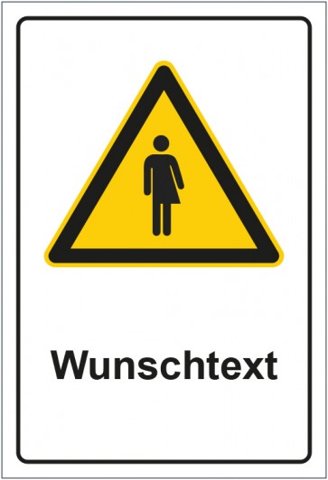 Schild Warnzeichen Piktogramm Transgender mit WUNSCHTEXT · selbstklebend