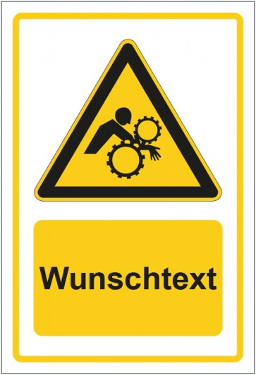 Schild Warnzeichen Warnung vor ungewollten Einzug gelb mit WUNSCHTEXT · selbstklebend