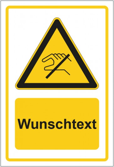 Aufkleber Warnzeichen Warnung vor elektrostatisch gefährdete Bauteile gelb mit WUNSCHTEXT