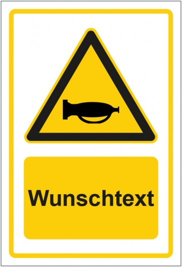 Aufkleber Warnzeichen Warnung vor Hupzeichen gelb mit WUNSCHTEXT