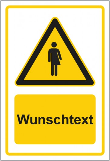 Magnetschild Warnzeichen Piktogramm Transgender gelb mit WUNSCHTEXT