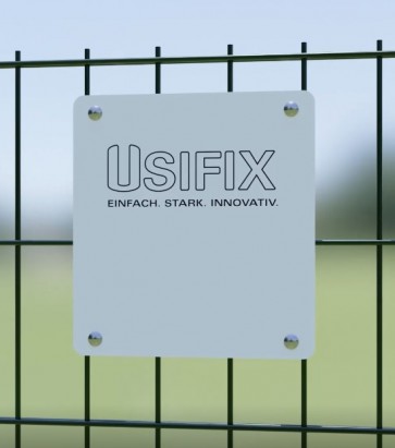 USIFIX 4er Befestigungsset von Schildern an Doppelstabmattenzäunen