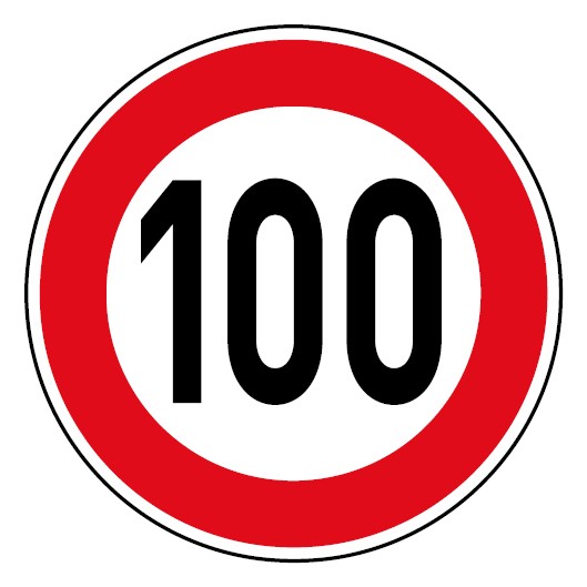 Schild Geschwindigkeitszeichen Tempo Limit 100 km/h Schild
