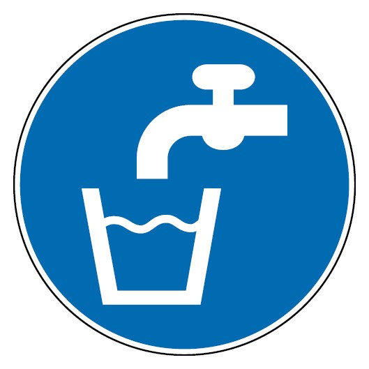 Trinkwasser Symbol Aufkleber Quadrat 