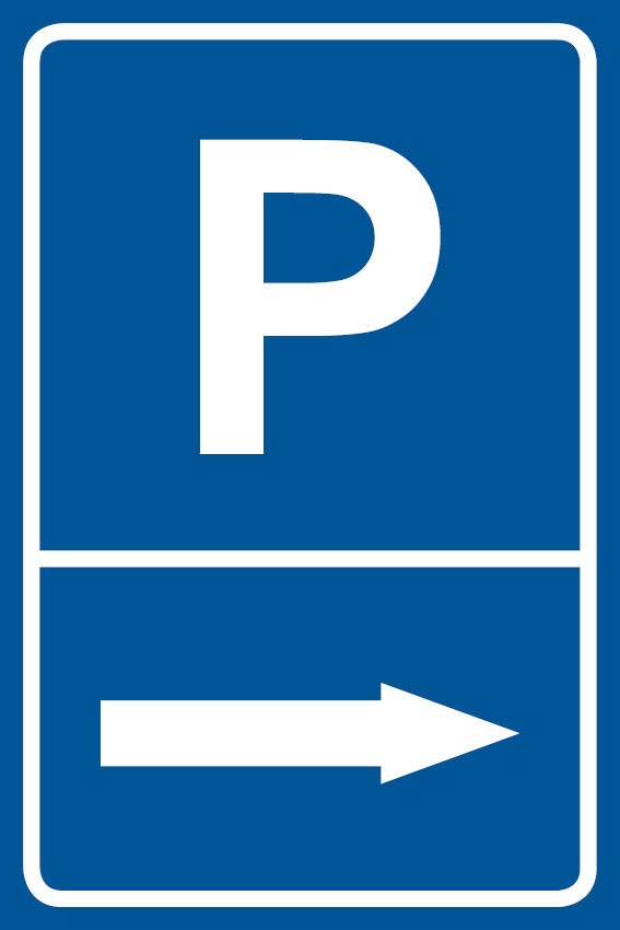 Parkplatz Pfeil links/rechts/oben Schild