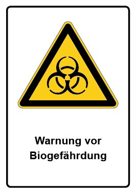 Warnung vor Biogefährdung Warnschild Warnzeichen Aufkleber 