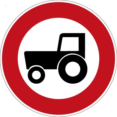 Aufkleber Vorschriftzeichen Verbot für Kraftfahrzeuge und Züge, die nicht  schneller als 25 Km/h fahren können