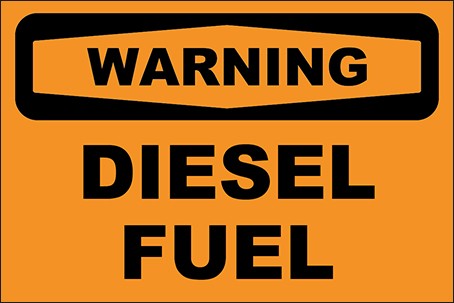 Aufkleber Diesel Fuel · Warning