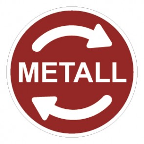 Schild Recycling Wertstoff Mülltrennung Symbol · Metall