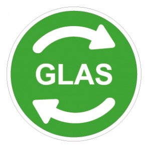 Aufkleber Recycling Wertstoff Mülltrennung Glas