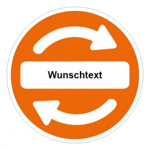 Schild Recycling Wertstoff Mülltrennung Symbol · Wunschtext orange