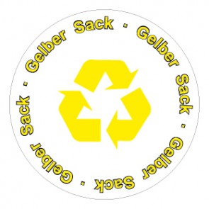 Aufkleber Recycling Wertstoff Mülltrennung Symbol · Gelber Sack