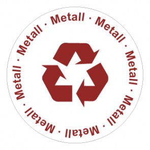 Aufkleber Recycling Wertstoff Mülltrennung Symbol · Metall | stark haftend
