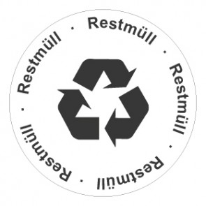 Aufkleber Recycling Wertstoff Mülltrennung Symbol · Restmüll