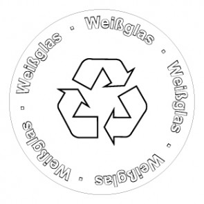 Schild Recycling Wertstoff Mülltrennung Symbol · Weissglas
