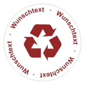 Aufkleber Recycling Wertstoff Mülltrennung Symbol · Wunschtext weinrot | stark haftend