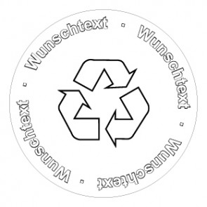Schild Recycling Wertstoff Mülltrennung Wunschtext weiß | selbstklebend
