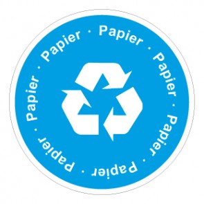 Schild Recycling Wertstoff Mülltrennung Papier | selbstklebend