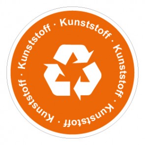 Aufkleber Recycling Wertstoff Mülltrennung Symbol · Kunststoff | stark haftend