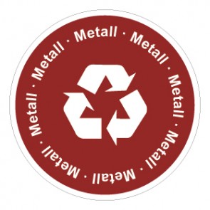 Schild Recycling Wertstoff Mülltrennung Symbol · Metall