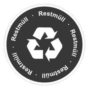 Schild Recycling Wertstoff Mülltrennung Restmüll | selbstklebend