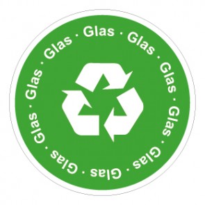 Schild Recycling Wertstoff Mülltrennung Symbol · Glas