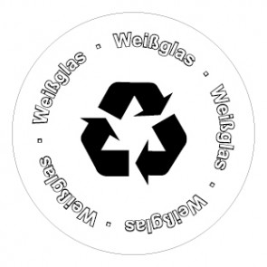 Aufkleber Recycling Wertstoff Mülltrennung Symbol · Weissglas | stark haftend