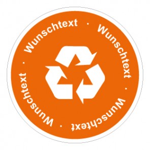 Schild Recycling Wertstoff Mülltrennung Wunschtext orange | selbstklebend