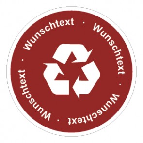 Schild Recycling Wertstoff Mülltrennung Wunschtext weinrot | selbstklebend