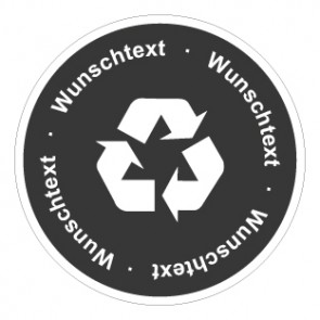 Schild Recycling Wertstoff Mülltrennung Wunschtext dunkelgrau | selbstklebend