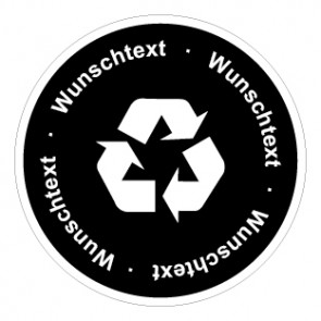 Schild Recycling Wertstoff Mülltrennung Symbol · Wunschtext weiß