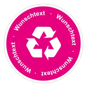 Schild Recycling Wertstoff Mülltrennung Symbol · Wunschtext lila