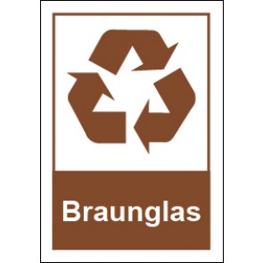 Magnetschild Recycling Wertstoff Mülltrennung Symbol · Braunglas