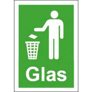Aufkleber Recycling Wertstoff Mülltrennung Symbol · Glas | stark haftend