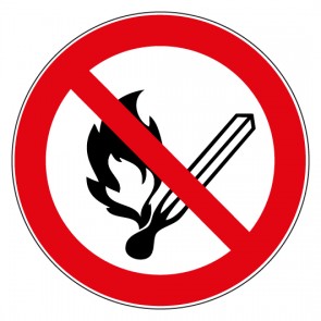 Fußbodenaufkleber Verbotszeichen Feuer offenes Licht und Rauchen verboten