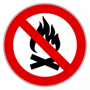 Verbotsschild Entzünden von Feuern nicht gestattet · selbstklebend