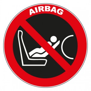 Aufkleber Verbotszeichen Caution Airbag | stark haftend