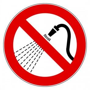 Verbotsschild Mit Wasser spritzen verboten · selbstklebend