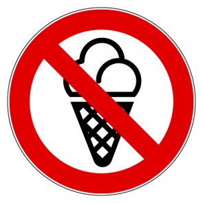 Aufkleber Verbotszeichen Eis essen verboten | stark haftend