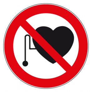 Verbotsschild Verbot für Personen mit Herzschrittmacher · selbstklebend