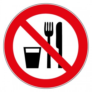 Aufkleber Verbotszeichen Essen und Trinken verboten | stark haftend