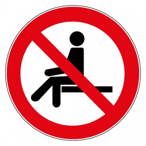Aufkleber Verbotszeichen Sitzen verboten