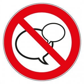 Aufkleber Verbotszeichen Sprechen verboten